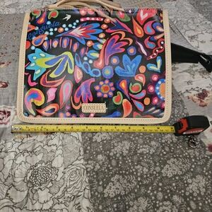Red and Pink Laptop Bag with Vibrant Design